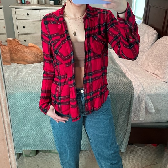 Lucky Brand Red Plaid Button Down Shirt - Picture 4 of 8
